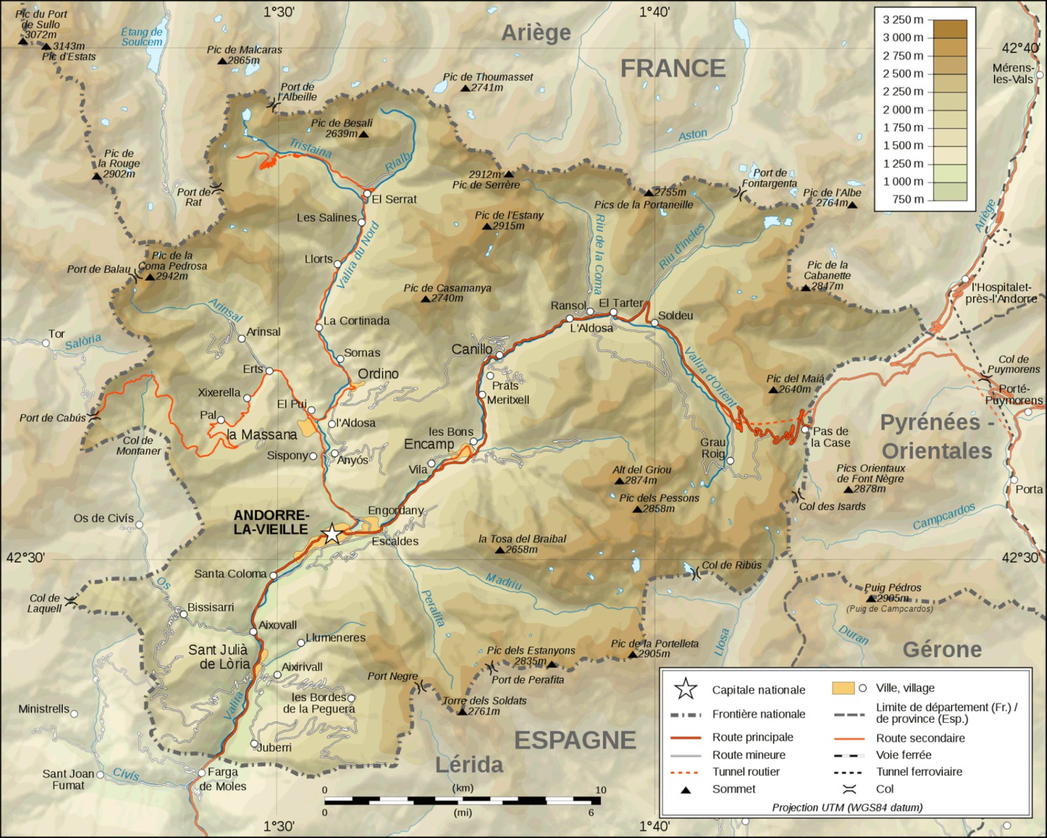 Mapa de Andorra