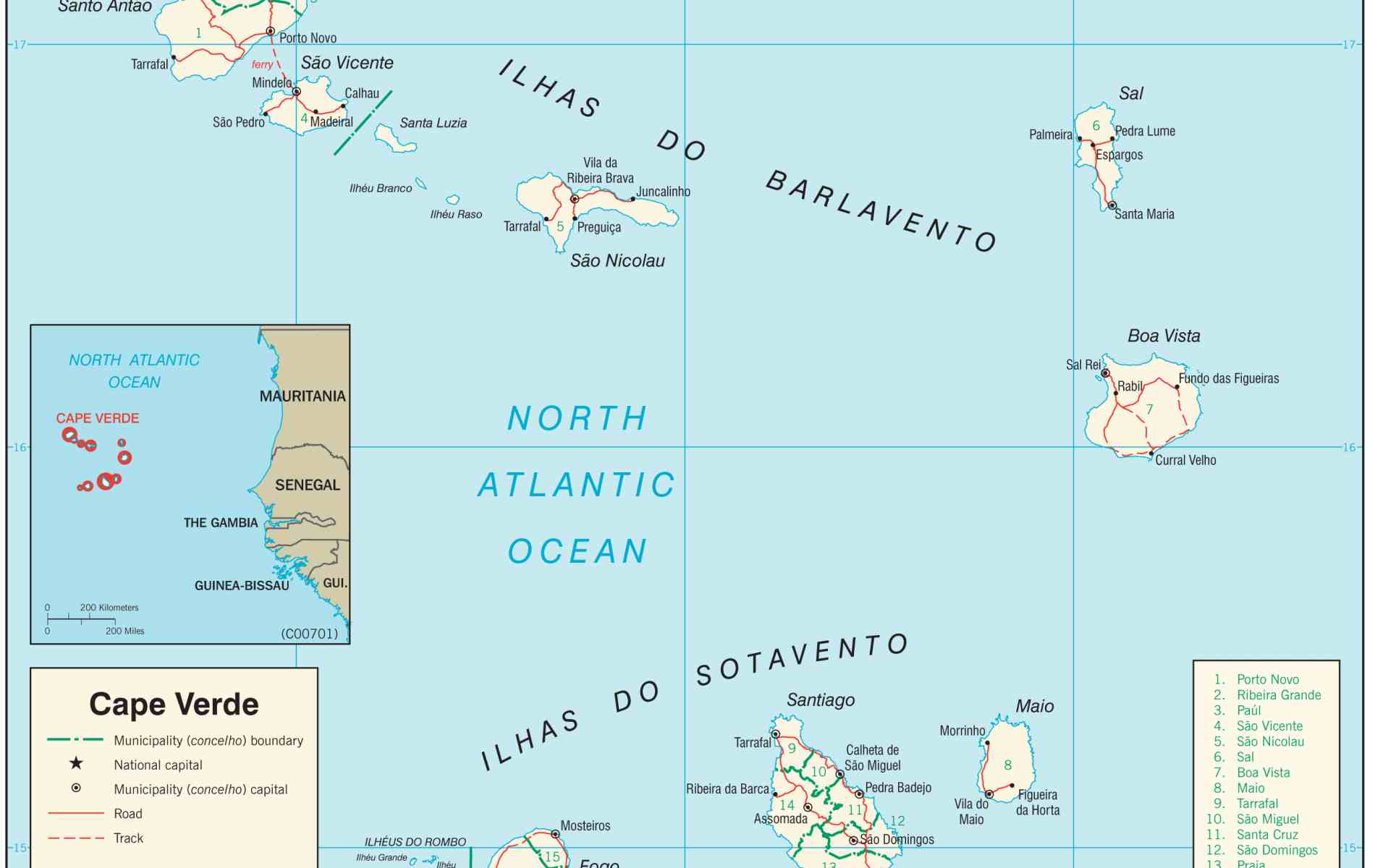 Mapa de Cabo Verde