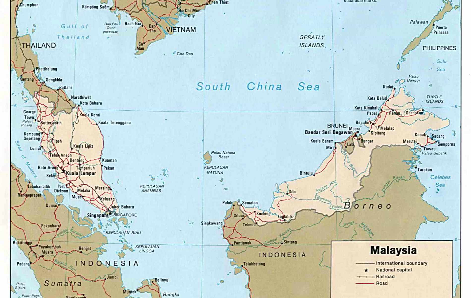Mapa da Malásia