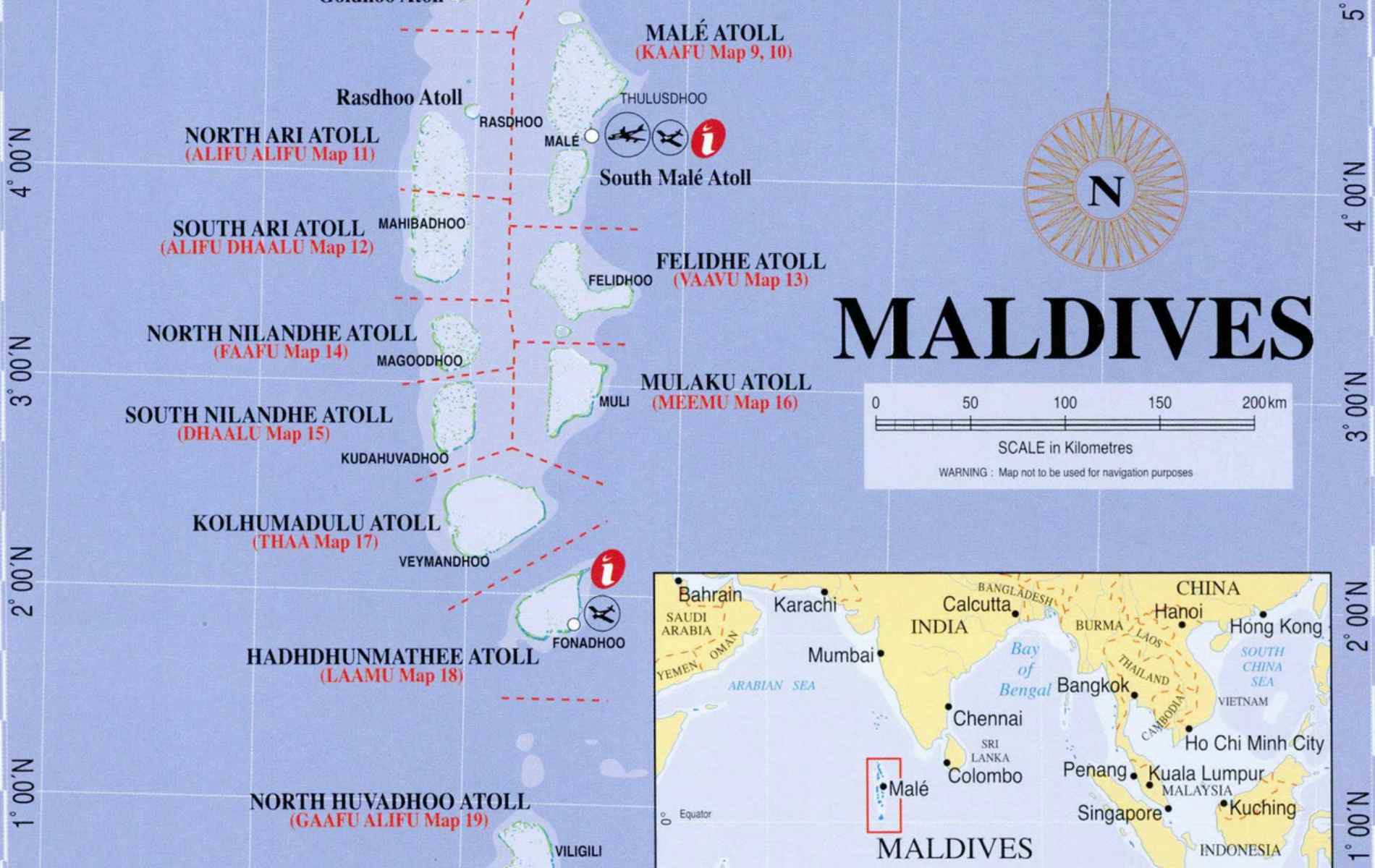 Mapa das Maldivas