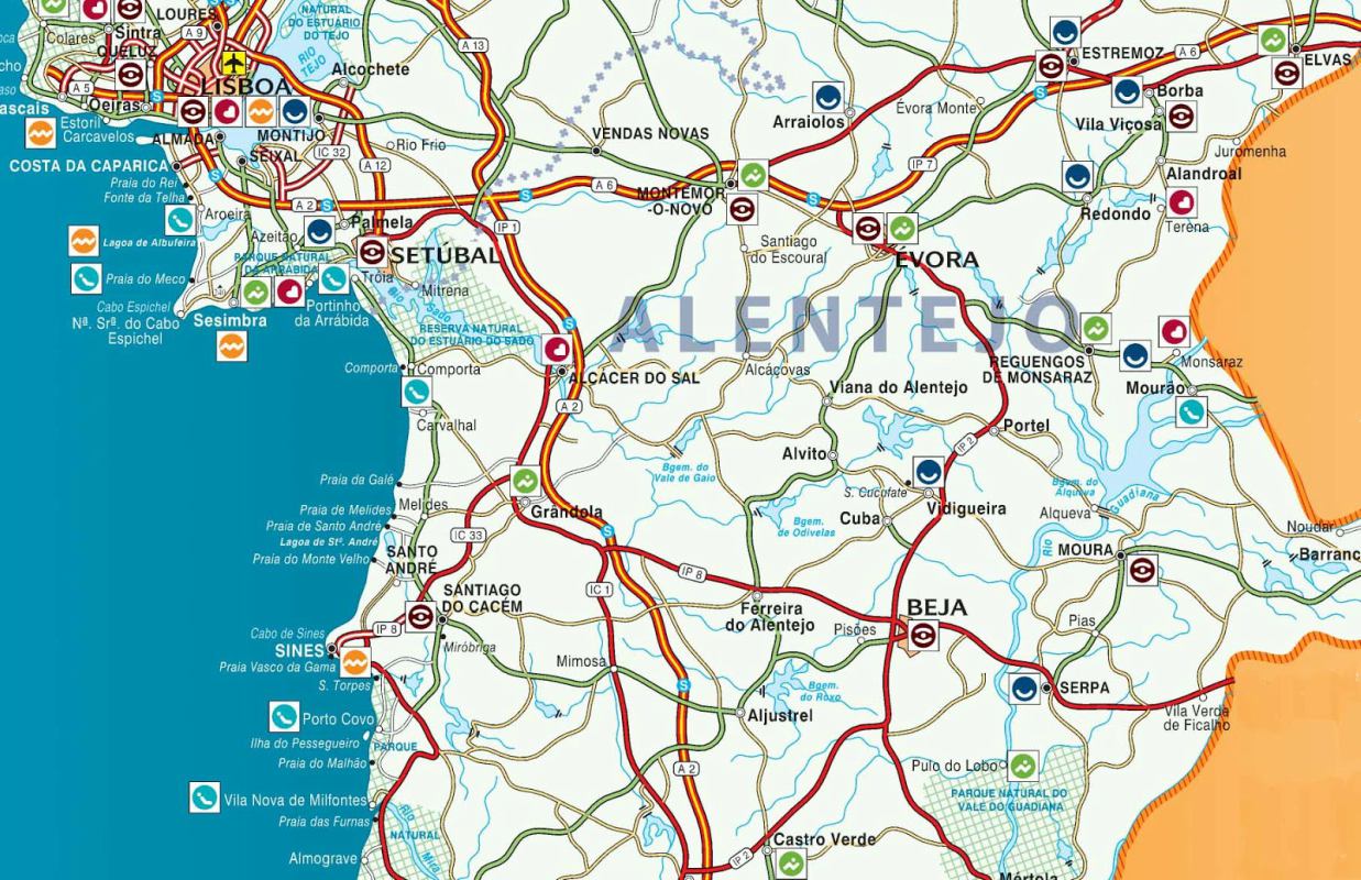 Mapa do Alentejo